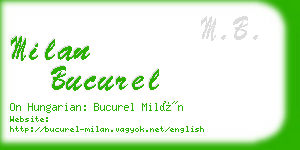 milan bucurel business card